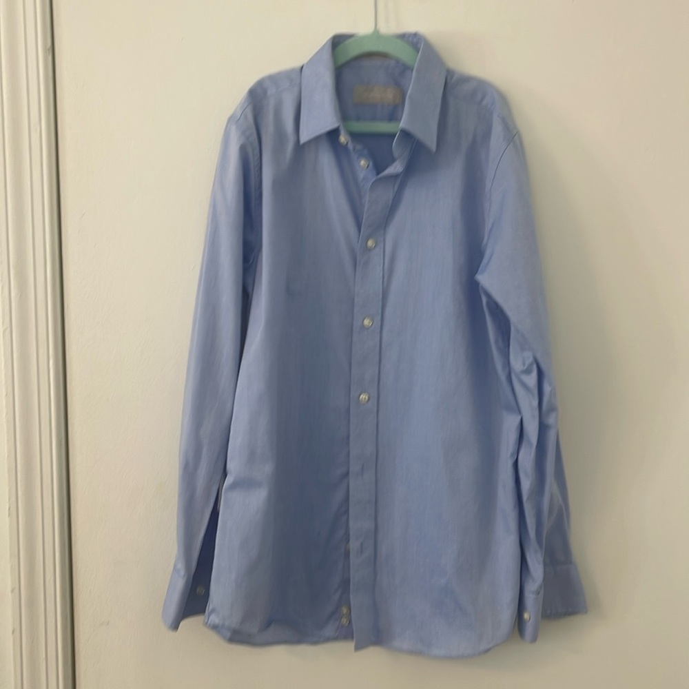 Kids Solid Cotton Button Up Shirt